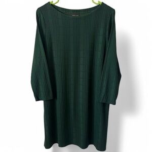 J. Jill Wearever Collection Textured Tunic Dress Size Medium Forest Green